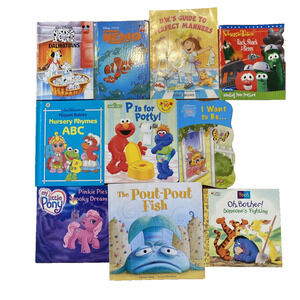 Lot Of 10 Children’s Books Disney Miss Piggy Veggie Tales My Little Pony